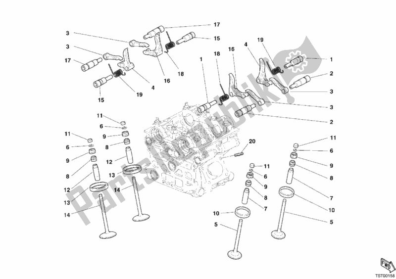 All parts for the Valve of the Ducati Superbike 749 Dark USA 2004